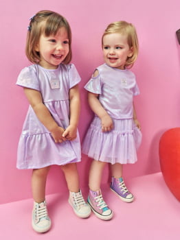 VESTIDO INFANTIL CINTI METALIZADO LILÁS - 10404