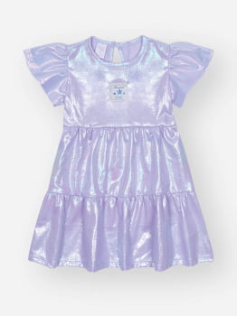 VESTIDO INFANTIL CINTI METALIZADO LILÁS - 10404