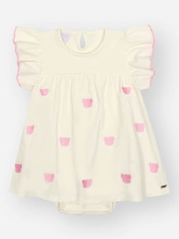 VESTIDO INFANTIL CINTI POSSUI BODY INTERNO E URSINHOS BORDADOS - 10491 VESTIDO INFANTIL CINTI POSSUI BODY INTERNO E URSINHOS BORDADOS - 10491