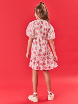 VESTIDO INFANTIL CINTI STRAWBERRY COM POM POM - 12085