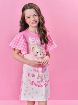 VESTIDO INFANTIL CINTI URSINHA XADREZ - 12503