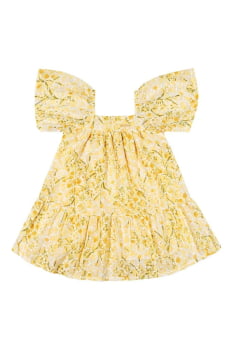 VESTIDO INFANTIL COLORITTÁ EM LAISE COM ESTAMPA FLORES - 73223