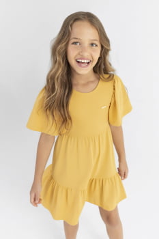 VESTIDO INFANTIL COLORITTÁ MIDI COM MODELAGEM SOLTINHA - 75152 