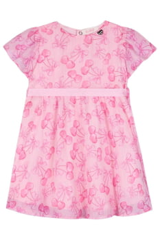 VESTIDO INFANTIL EM CHIFFON BRILHO CORAÇÕES - 84691