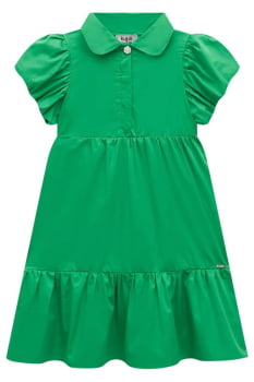 VESTIDO INFANTIL EM TECIDO GLOW VERDE - 77621