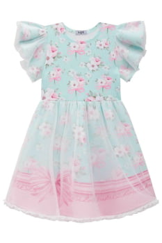 VESTIDO INFANTIL FLY TECH E TULE - 75505