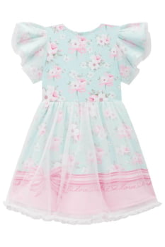 VESTIDO INFANTIL FLY TECH E TULE - 75505