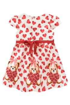 VESTIDO INFANTIL INFANTI EM CETIM ESTAMPADA - 77576