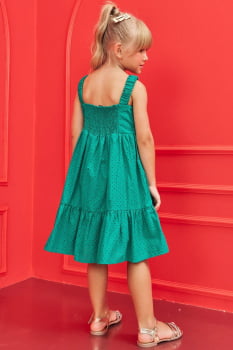 VESTIDO INFANTIL INFANTI EM MALHA LAISE SUMMER VERDE COM LAÇO - 77373