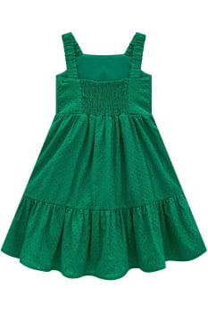 VESTIDO INFANTIL INFANTI EM MALHA LAISE SUMMER VERDE COM LAÇO - 77373