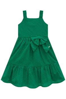 VESTIDO INFANTIL INFANTI EM MALHA LAISE SUMMER VERDE COM LAÇO - 77373