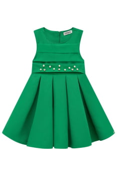 VESTIDO INFANTIL INFANTI VERDE COM APLICAÇÕES EM PEDRARIAS - 78212