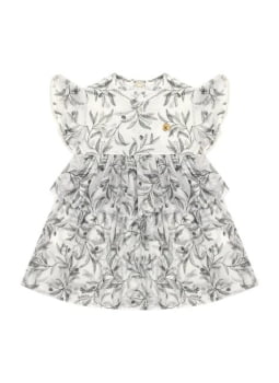 VESTIDO INFANTIL KIKI COM BABADO EM TULE ESTAMPADO - 1100065