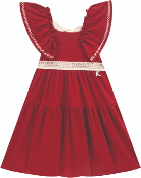 VESTIDO INFANTIL KIKI COM BORDADO E RENDA DE CORAÇÕES - 2100199