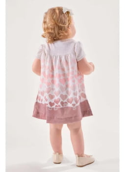 VESTIDO INFANTIL KIKI COM ESTAMPA CORAÇÕES COM STRASS - 1100064 VESTIDO INFANTIL KIKI COM ESTAMPA CORAÇÕES COM STRASS - 1100064