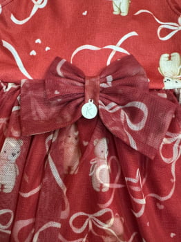 VESTIDO INFANTIL KIKI COM ESTAMPA DE URSINHO E ACOMPANHA CALCINHA - 1150019