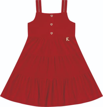 VESTIDO INFANTIL KIKI EM MALHA TEXTURIZADA COM APLICAÇÕES DE PEDRARIAS - 2100208
