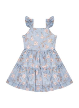 VESTIDO INFANTIL KIKI COM BRILHO E APLICAÇÕES DE PÉROLAS - 3100193