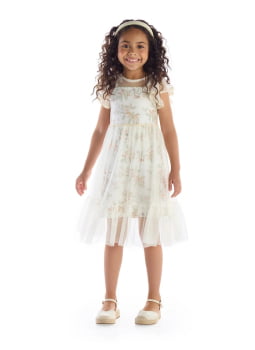 VESTIDO INFANTIL KIKI ESTAMPADO COM SOBREPOSIÇÃO - 3150014 VESTIDO INFANTIL KIKI ESTAMPADO COM SOBREPOSIÇÃO - 3150014