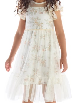 VESTIDO INFANTIL KIKI ESTAMPADO COM SOBREPOSIÇÃO - 3150014
