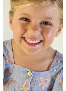 VESTIDO INFANTIL KIKI MALHA TRICOT AZUL FLORAL - 2100194