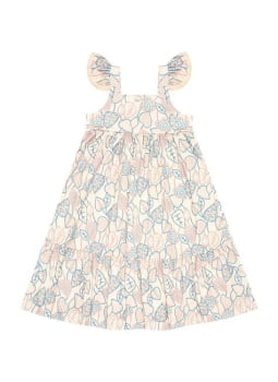 VESTIDO INFANTIL KIKI MIDI TECIDO TEXTURIZADO COM BRILHO ESTAMPADO - 3100185
