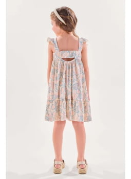 VESTIDO INFANTIL KIKI MIDI TECIDO TEXTURIZADO COM BRILHO ESTAMPADO - 3100185 VESTIDO INFANTIL KIKI MIDI TECIDO TEXTURIZADO COM BRILHO ESTAMPADO - 3100185