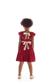 VESTIDO INFANTIL KIKI TEXTURIZADO COM BORDADOS - 3100199