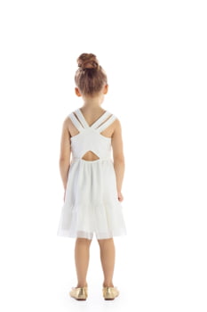 VESTIDO INFANTIL KIKI TEXTURIZADO COM TULE - 2100202 VESTIDO INFANTIL KIKI TEXTURIZADO COM TULE - 2100202