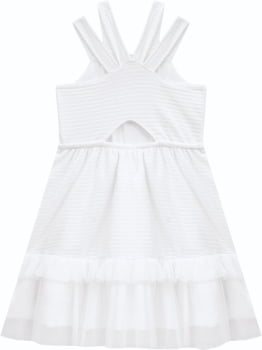 VESTIDO INFANTIL KIKI TEXTURIZADO COM TULE - 2100202