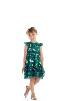 VESTIDO INFANTIL KIKI TULE ESTAMPADO - 2100200 VESTIDO INFANTIL KIKI TULE ESTAMPADO - 2100200