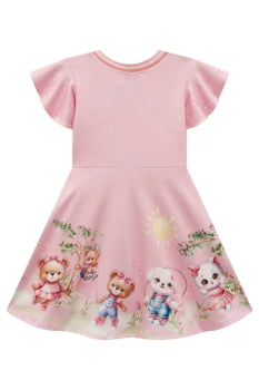 VESTIDO INFANTIL KUKIÊ EM FLY TECH COM ESTAMPA DE URSINHO - 77947