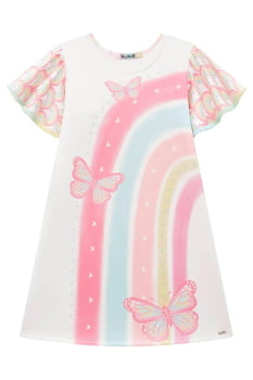 VESTIDO INFANTIL KUKIÊ EM FLY TECH ESTAMPA COLORIDA - 78900