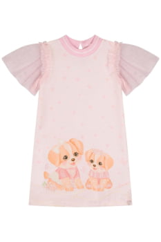 VESTIDO INFANTIL KUKIÊ EM MALHA POWER COM TULE E STRASS - 84674 VESTIDO INFANTIL KUKIÊ EM MALHA POWER COM TULE E STRASS - 84674