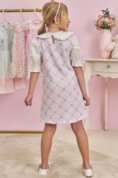 VESTIDO INFANTIL KUKIÊ EM MOLECOTTON E TRICOLINE - 75089