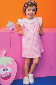 VESTIDO INFANTIL KUKIÊ EM MOLECOTTON E TRICOLLINE NAPOLI - 72726