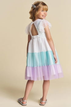 VESTIDO INFANTIL KUKIÊ EM PAETÊ E TULE - 75538