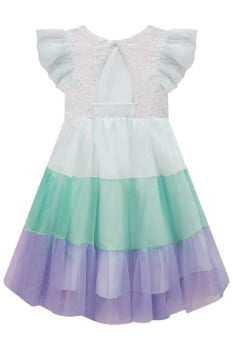 VESTIDO INFANTIL KUKIÊ EM PAETÊ E TULE - 75538