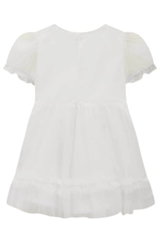 VESTIDO INFANTIL KUKIÊ EM SUPER CETIM E TULE COM DETALHES EM STRASS - 73196