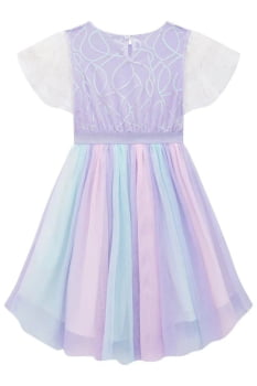 VESTIDO INFANTIL KUKIÊ EM TULE BRILHO - 75259