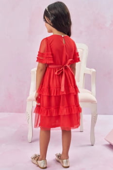 VESTIDO INFANTIL KUKIÊ EM TULE COM ELASTANO - 77976