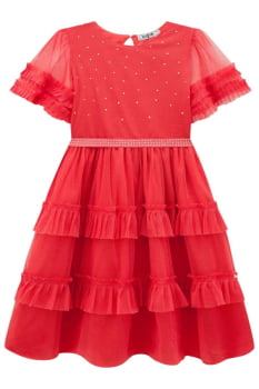 VESTIDO INFANTIL KUKIÊ EM TULE COM ELASTANO - 77976