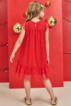 VESTIDO INFANTIL KUKIÊ EM TULE COM STRASS - 75331