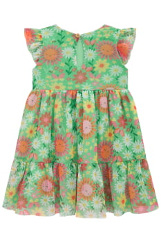 VESTIDO INFANTIL KUKIÊ EM TULE COMFY COM ESTAMPA DE MARGARIDAS - 75322