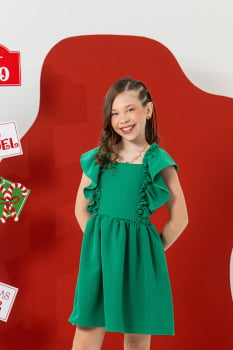 VESTIDO INFANTIL MARIAS COM BABADO NAS LATERAIS - 202511