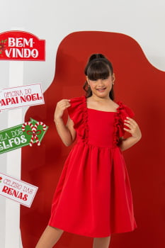 VESTIDO INFANTIL MARIAS COM BABADO NAS LATERAIS - 202511