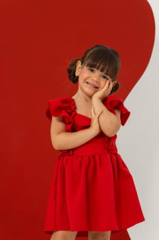 VESTIDO INFANTIL MARIAS COM BABADO NAS LATERAIS - 202511