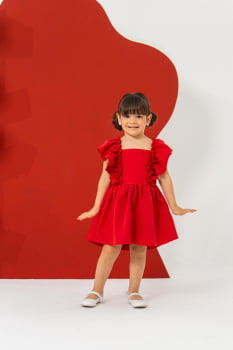 VESTIDO INFANTIL MARIAS COM BABADO NAS LATERAIS - 202511