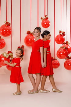 VESTIDO INFANTIL MARIAS EM CREPE COM AMARRAÇÃO - 823559