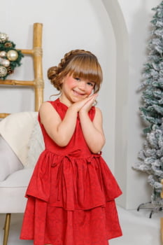 VESTIDO INFANTIL MARIAS COM LAÇOS E BABADOS - 823555